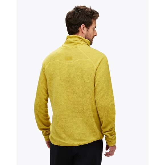 Hoka Base Camp Yellow Mock Neck Running Gym Fleece Sweatshirt Men's Size Medium - Picture 2 of 9